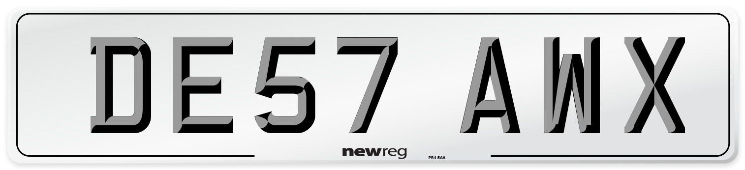 DE57 AWX Number Plate from New Reg